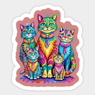 TyeDye Cats Sticker